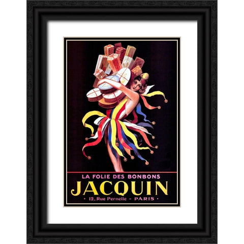 jacquin 2 Black Ornate Wood Framed Art Print with Double Matting by Vintage Apple Collection