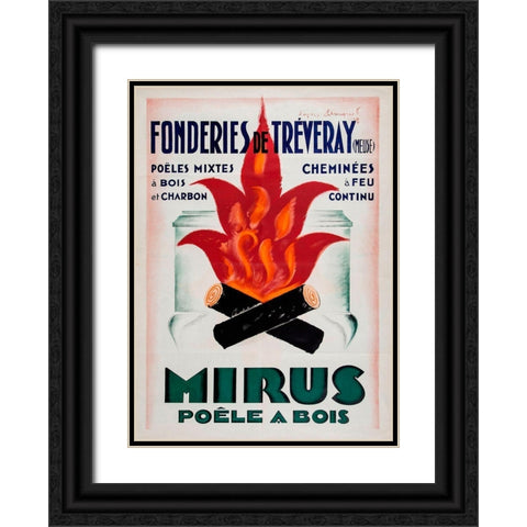 Mirus Chimney Service Black Ornate Wood Framed Art Print with Double Matting by Vintage Apple Collection