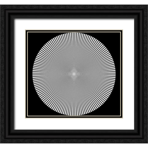 Optical Illusion Art Black Ornate Wood Framed Art Print with Double Matting by Vintage Apple Collection