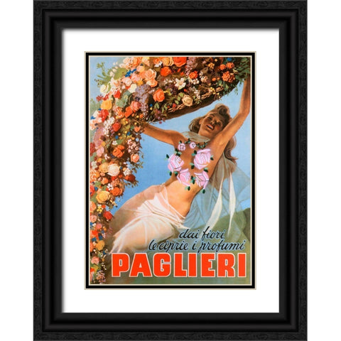 Paglieri Black Ornate Wood Framed Art Print with Double Matting by Vintage Apple Collection