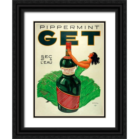 Pipperment Black Ornate Wood Framed Art Print with Double Matting by Vintage Apple Collection