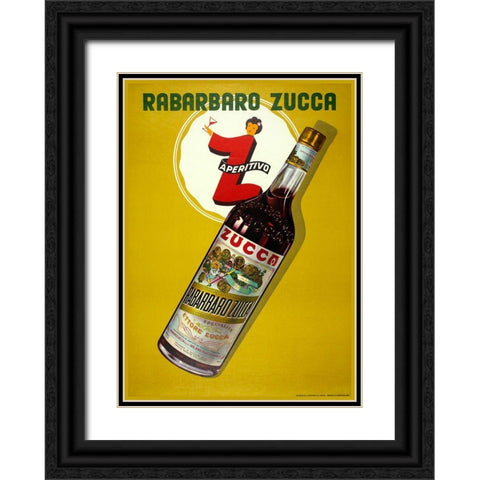 Rabarbaro Zucca Black Ornate Wood Framed Art Print with Double Matting by Vintage Apple Collection