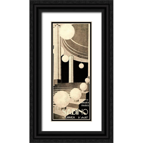 Sabino Black Ornate Wood Framed Art Print with Double Matting by Vintage Apple Collection