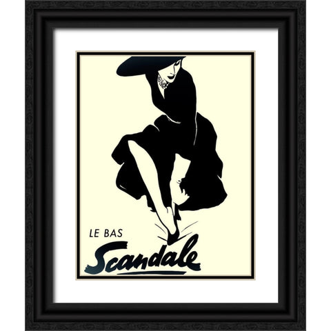 Scandale Black Ornate Wood Framed Art Print with Double Matting by Vintage Apple Collection