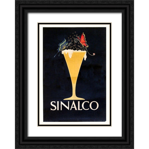 Sinalco Black Ornate Wood Framed Art Print with Double Matting by Vintage Apple Collection
