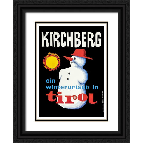 Tirol Black Ornate Wood Framed Art Print with Double Matting by Vintage Apple Collection