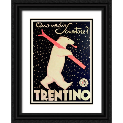 Trentino Black Ornate Wood Framed Art Print with Double Matting by Vintage Apple Collection