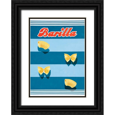 Vintage Pasta Black Ornate Wood Framed Art Print with Double Matting by Vintage Apple Collection