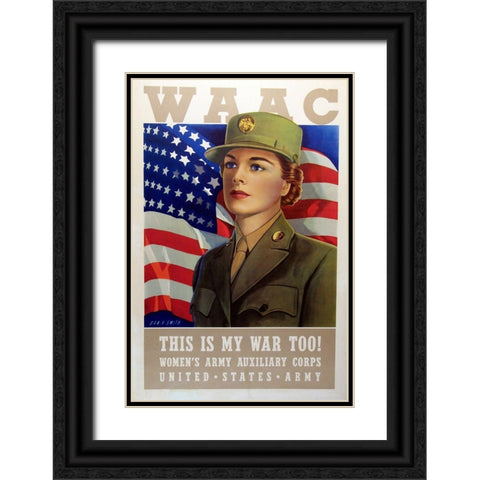 WAAC Black Ornate Wood Framed Art Print with Double Matting by Vintage Apple Collection