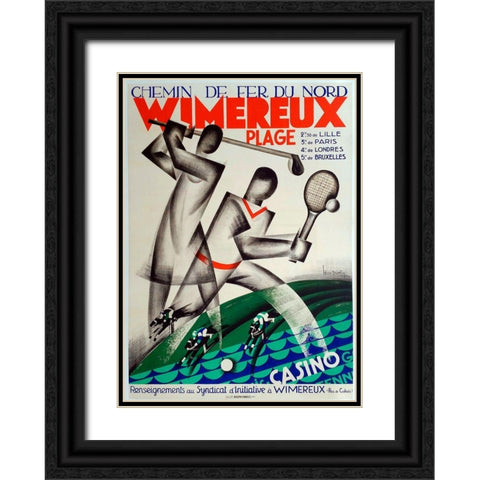 Wimereaux Black Ornate Wood Framed Art Print with Double Matting by Vintage Apple Collection