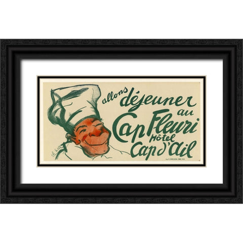 Captain Fleuri Black Ornate Wood Framed Art Print with Double Matting by Vintage Apple Collection