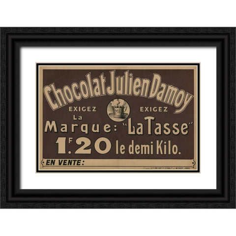 Chocolat Julien Black Ornate Wood Framed Art Print with Double Matting by Vintage Apple Collection