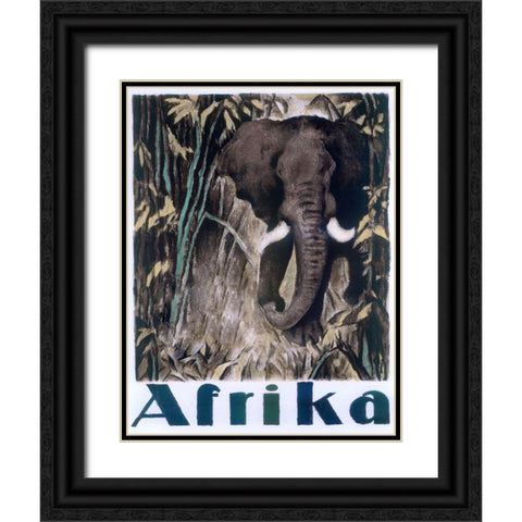 Afrika Black Ornate Wood Framed Art Print with Double Matting by Vintage Apple Collection