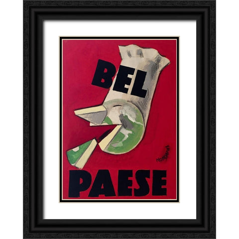 Bel Paese Black Ornate Wood Framed Art Print with Double Matting by Vintage Apple Collection
