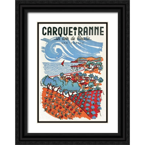 Carqueirann Black Ornate Wood Framed Art Print with Double Matting by Vintage Apple Collection