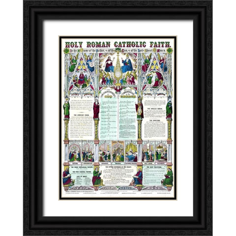 Holy Roman Catholic Church Black Ornate Wood Framed Art Print with Double Matting by Vintage Apple Collection