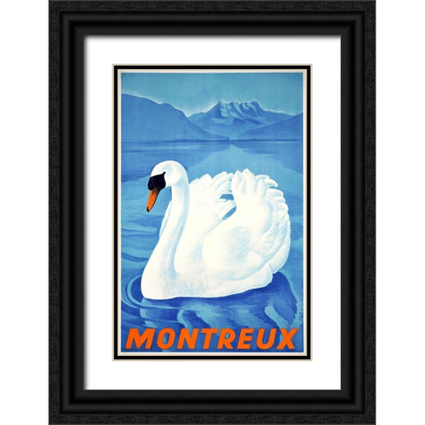 Montreaux Black Ornate Wood Framed Art Print with Double Matting by Vintage Apple Collection