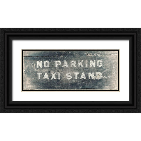 Taxi Stand Black Ornate Wood Framed Art Print with Double Matting by Vintage Apple Collection