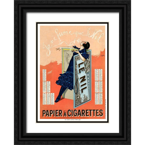 Vintage Cigarette Black Ornate Wood Framed Art Print with Double Matting by Vintage Apple Collection