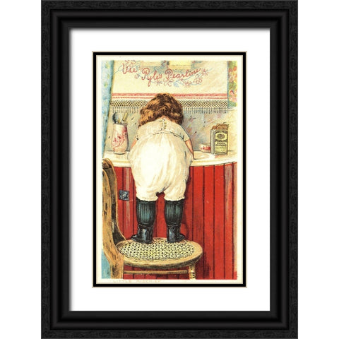 Vintage Soap Black Ornate Wood Framed Art Print with Double Matting by Vintage Apple Collection