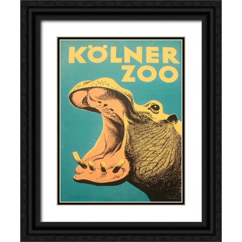 Vintage Zoo Black Ornate Wood Framed Art Print with Double Matting by Vintage Apple Collection