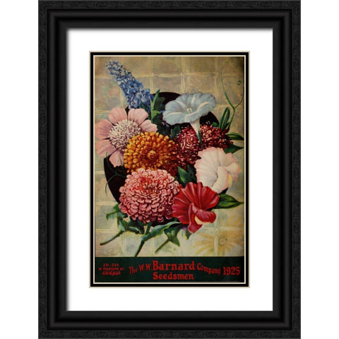 barnardsseedsbul1925_bouquet Black Ornate Wood Framed Art Print with Double Matting by Vintage Apple Collection