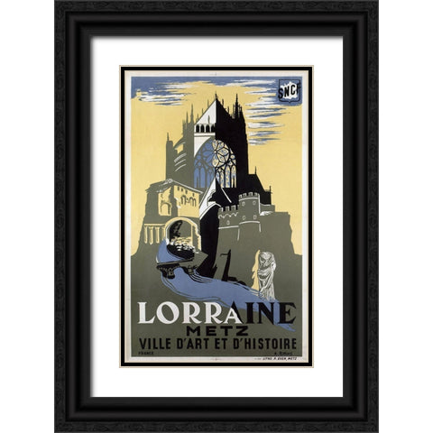 lorraine_metz Black Ornate Wood Framed Art Print with Double Matting by Vintage Apple Collection