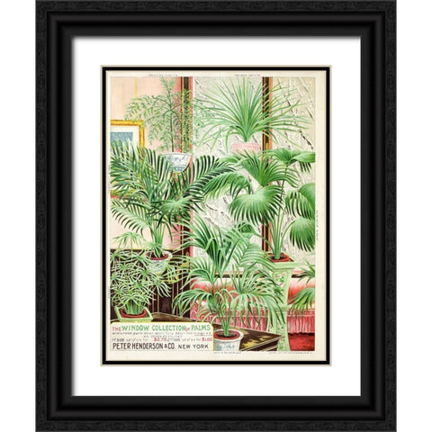 palms Black Ornate Wood Framed Art Print with Double Matting by Vintage Apple Collection