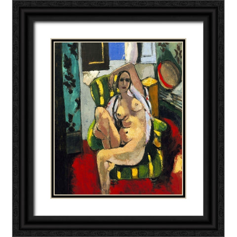 Matisse Odalisque Black Ornate Wood Framed Art Print with Double Matting by Vintage Apple Collection