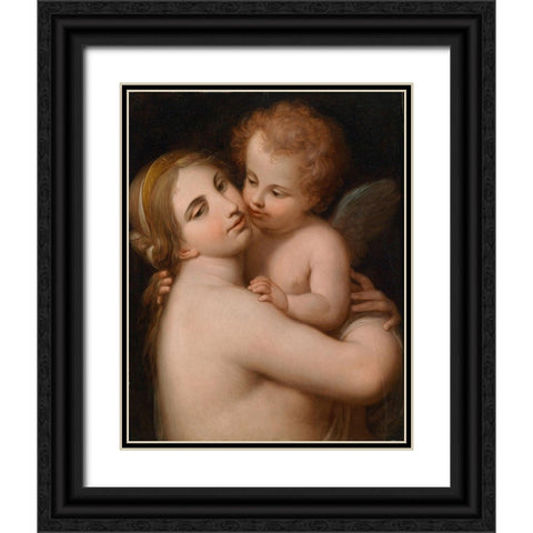 cipriani_venus_and_cupid Black Ornate Wood Framed Art Print with Double Matting by Vintage Apple Collection