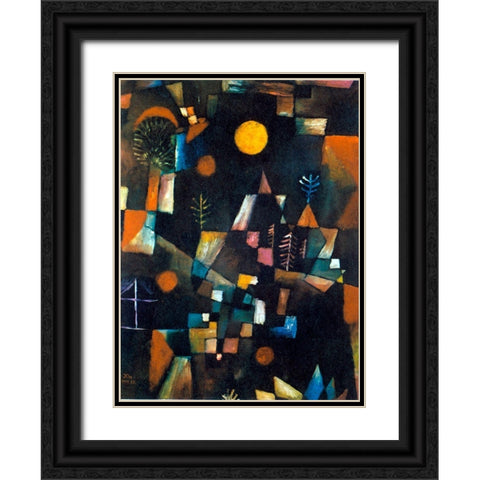 klee_fullmoon Black Ornate Wood Framed Art Print with Double Matting by Vintage Apple Collection