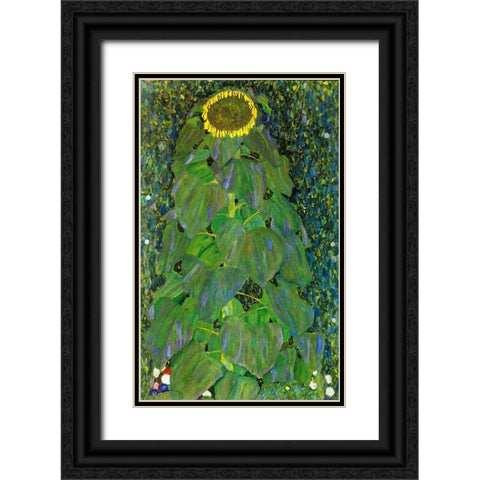 klimt_thesunflower_archival Black Ornate Wood Framed Art Print with Double Matting by Vintage Apple Collection