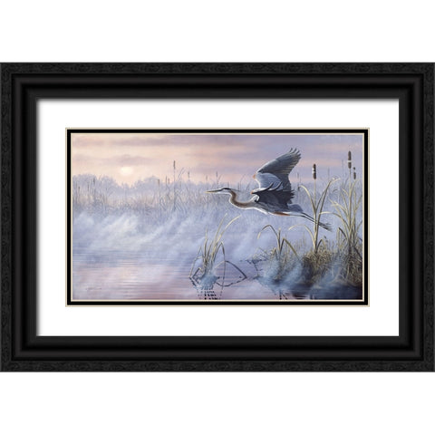 Rising Marsh Black Ornate Wood Framed Art Print with Double Matting by Goebel, Wilhelm