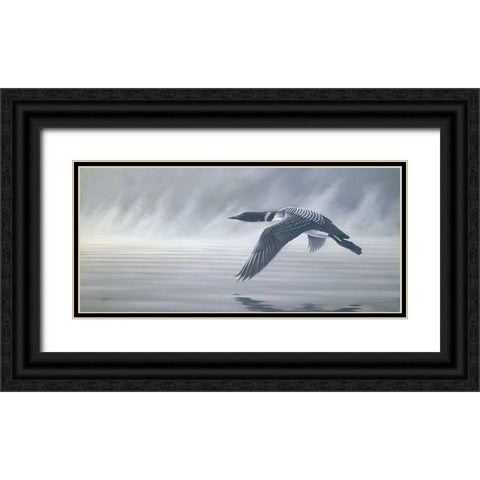 Misty Flight Black Ornate Wood Framed Art Print with Double Matting by Goebel, Wilhelm