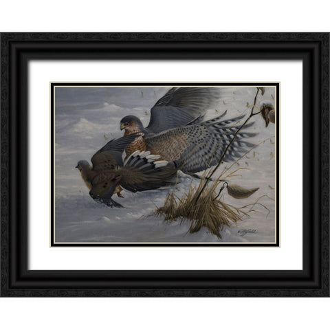 Sudden Impact Black Ornate Wood Framed Art Print with Double Matting by Goebel, Wilhelm
