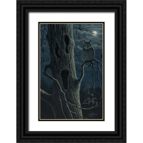 Boo Tree Black Ornate Wood Framed Art Print with Double Matting by Goebel, Wilhelm