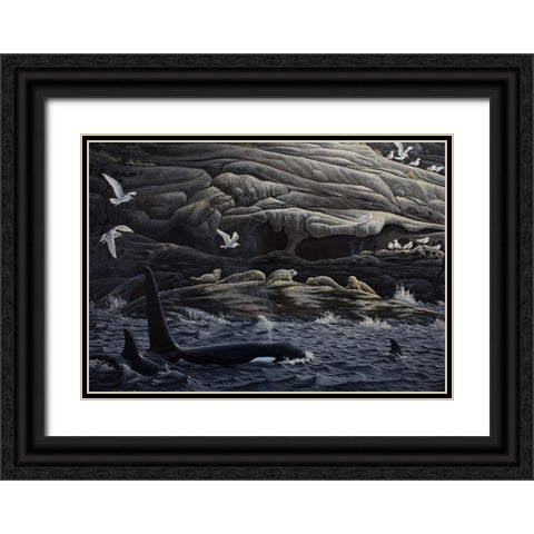 Gabriola Island Gathering Black Ornate Wood Framed Art Print with Double Matting by Goebel, Wilhelm