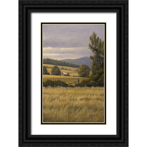 Hayfields Near Arlington Black Ornate Wood Framed Art Print with Double Matting by Goebel, Wilhelm