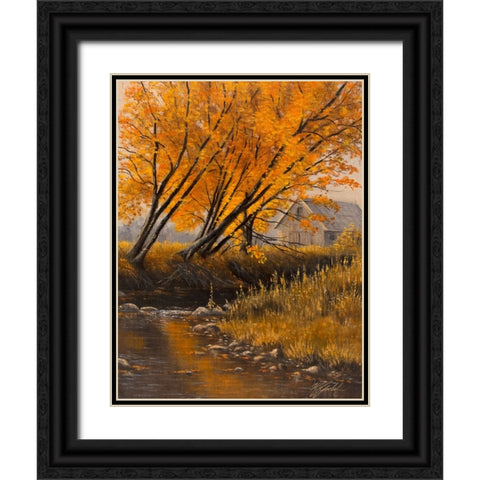 Undercut Bank Black Ornate Wood Framed Art Print with Double Matting by Goebel, Wilhelm