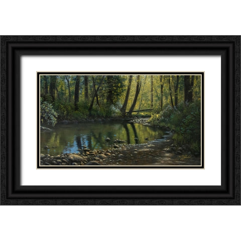 Woodland Creek Black Ornate Wood Framed Art Print with Double Matting by Goebel, Wilhelm