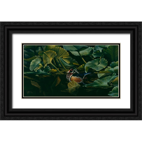 Quiet Times Black Ornate Wood Framed Art Print with Double Matting by Goebel, Wilhelm