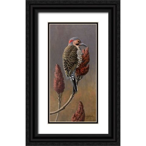 Flicker on Sumac Black Ornate Wood Framed Art Print with Double Matting by Goebel, Wilhelm