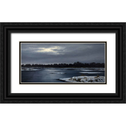 Frozen Marsh Black Ornate Wood Framed Art Print with Double Matting by Goebel, Wilhelm