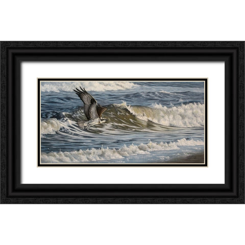 Osprey and Surf Black Ornate Wood Framed Art Print with Double Matting by Goebel, Wilhelm