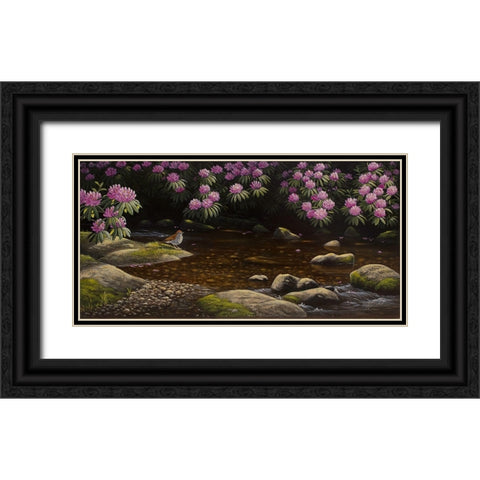 Spring Run Black Ornate Wood Framed Art Print with Double Matting by Goebel, Wilhelm