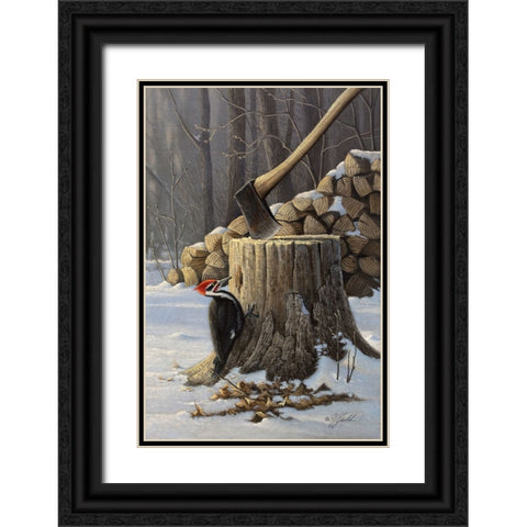 Stump Grinder Black Ornate Wood Framed Art Print with Double Matting by Goebel, Wilhelm