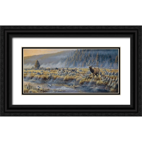 Autumn Classic - Elk Black Ornate Wood Framed Art Print with Double Matting by Goebel, Wilhelm