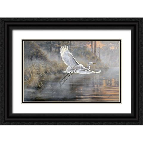 Sunrise Flight Black Ornate Wood Framed Art Print with Double Matting by Goebel, Wilhelm