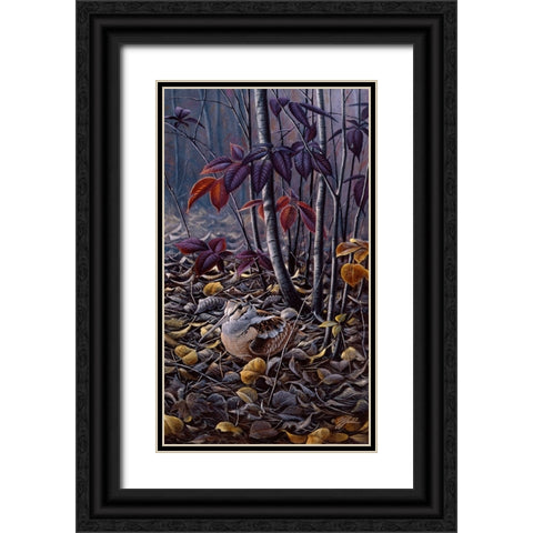 Autumn Colors- Woodcock Black Ornate Wood Framed Art Print with Double Matting by Goebel, Wilhelm