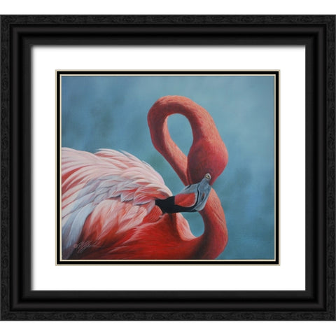 Figure 8 - Flamingo Black Ornate Wood Framed Art Print with Double Matting by Goebel, Wilhelm